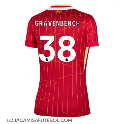 Camisa de Futebol Liverpool Ryan Gravenberch #38 Equipamento Principal Mulheres 2024-25 Manga Curta